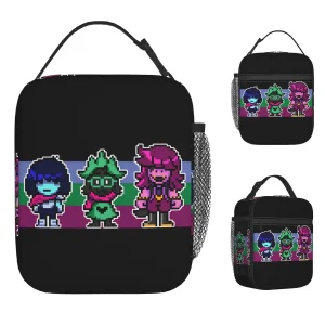 Deltarune Trio Lunch Bag Vintage Lunch Box For Women Office Portable Insulated Cooler Bag Waterproof Graphic Thermal Lunch Bags