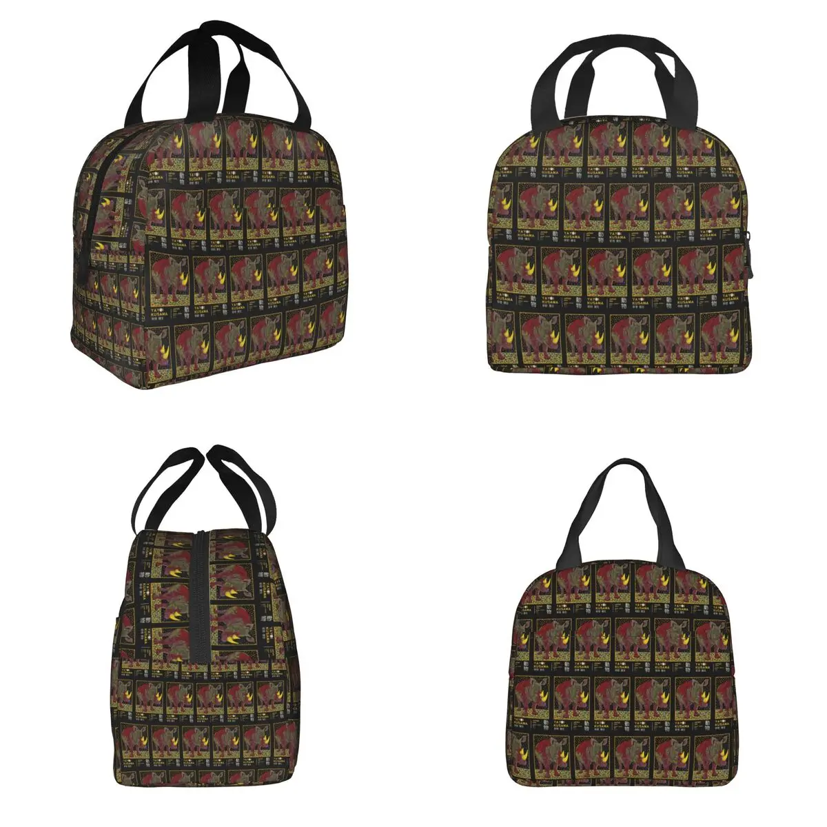 Yayoi Kusama Insulated Lunch Bag for Women Kids Portable Food Boxes Thermal Lunch Box Tote